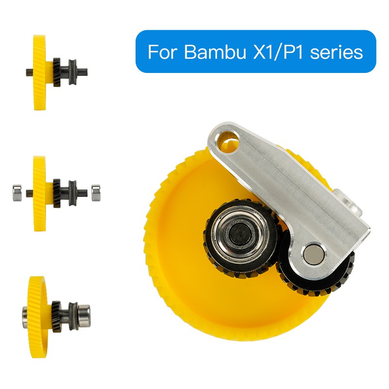 Hardened steel extruder gear assembly