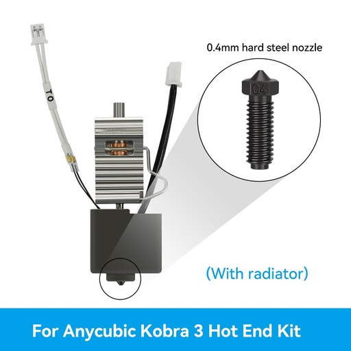 [XP240601] Hotend Kit For Anycubic Kobra 3 with Hardened Steel Nozzle